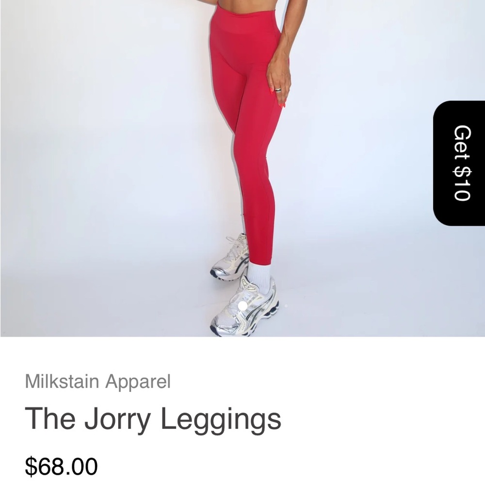 NWT - Milkstain Apparel The Jorry Leggings (S) Red